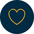 Icône représentant un cœur stylisé, symbole de bienveillance et de respect