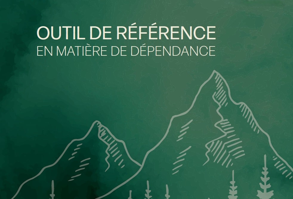 Page couverture d'un outil de référence en matière de dépendance, élaboré par le RCAAQ.